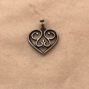 James Avery *retired* French Heart Scroll Pendant